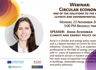 Circular economy: one of the solutions to the current climate and environmental crises? – Join the webinar on 23 November!